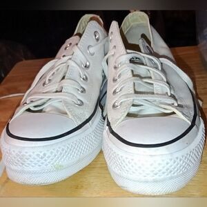Women's White Platform Converse Sneakers
